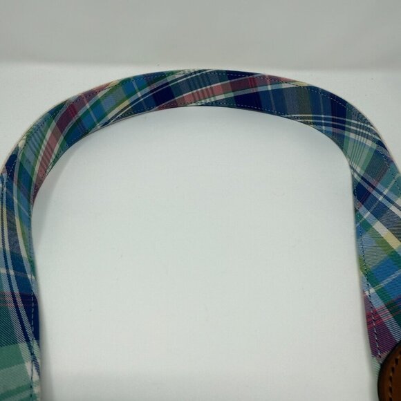 Polo Ralph Lauren Plaid Leather-Trim Tartan Belt Men's 32 Preppy Classic Formal - Picture 7 of 10